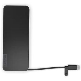Lenovo USB-C Slim Travel Dock - Adaptador Portátil con Expansión de Puertos, Soporte para Pantallas de Alta Resolución y Carga Óptima