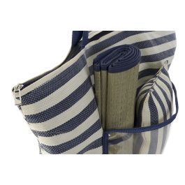 DKD Home Decor Bolso Atlantico Rojo Azul Rayas Lienzo/PVC 55 x 35 x 17 cm Set de 3 (2 Unidades)