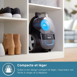 Philips Aspirador de bidón sin bolsa FC9331/09 - 900 W - 1.5 L - Negro y azul intenso