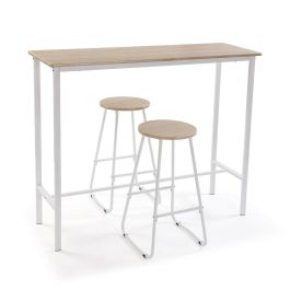 Conjunto de Mesa con 2 Sillas Versa Blanco PVC Metal Madera MDF 40 x 120 x 100 cm Precio: 140.49999942. SKU: B15KN3KJYF