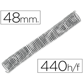 Q-connect Espiral Metálico Encuadernación 64 5:1 48mm 1,2mm Negro Caja 25 Unidades