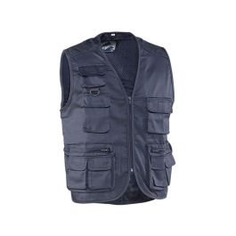Juba Chaleco Fisherman Multibolsillos sin Forro de Poliéster y Algodón para Verano Azul Marino Talla XL