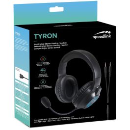 Speedlink TYRON RGB Gaming Headset para PC, PS5, PS4, Xbox, Switch - Auriculares de diadema alámbricos negros
