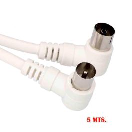 Edm Prolongación tv acodada 9,5mm 5m blanca
