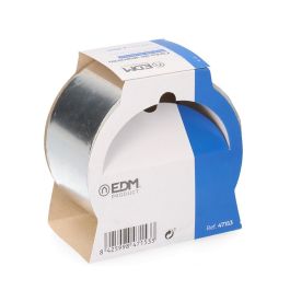 Edm Cinta de Aluminio Extra Fuerte 50 mm x 10 m Multiuso, Resistente a la Intemperie, Plateado, Grosor 0.6 mm