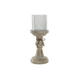 DKD Home Decor Portavelas Romántico de Mango y Cristal Natural Transparente 13x32x13 cm (2 Unidades) Precio: 27.98999951. SKU: B14K8G9T5A