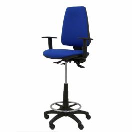 Piqueras y Crespo Taburete Elche S Ergonómico con Aro Reposapiés, Tejido Bali Azul - Fabricado en España Piqueras y Crespo Taburete Elche S Ergonómico con Aro Reposapiés, Tejido Bali Azul - Fabricado en España