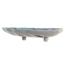 DKD Home Decor Centro de Mesa Balines Verde Azul Cristal y Resina 36 x 9 x 45 cm (2 Unidades)