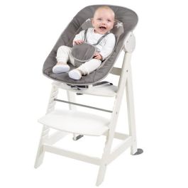 ROBA Born Up Trona convertible 2 en 1 + Hamaca reclinable con estampado de estrellas - Estrellitas - Desde el nacimiento - Madera blanca ROBA Born Up Trona convertible 2 en 1 + Hamaca reclinable con estampado de estrellas - Estrellitas - Desde el nacimiento - Madera blanca
