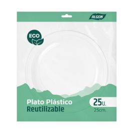 Set de 25 platos redondos de plástico ecológico Algon 25 cm (12 Cajas) Set de 25 platos redondos de plástico ecológico Algon 25 cm (12 Cajas)