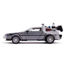 Coche de metal dlorean regreso al futuro ii con luz escala 1:24 30x15x11 cm