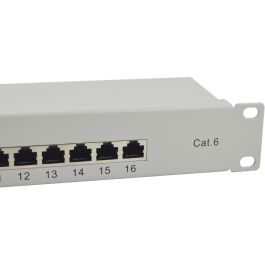 EQUIP Patchpanel 16x RJ45 Cat6 19" FTP 1HE ISO/IEC, Gris Claro