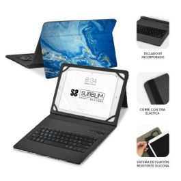 SUBBLIM funda de tablet con teclado bluetooth Keytab Pro BT Trendy Marmol Azul