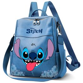 Disney Lilo y Stitch Mochila Shield Tongue Azul con cremallera superior y bolsillos laterales Disney Lilo y Stitch Mochila Shield Tongue Azul con cremallera superior y bolsillos laterales