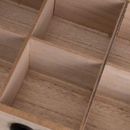 Caja para Infusiones HEARTS Negro Natural Poliresina Madera MDF 24 x 17 x 7 cm