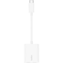 Belkin Adaptador RockStar USB-C Audio y Carga, Blanco