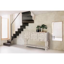 Giner y Colomer Consola de Madera de Mango Blanco Decapé 148 cm