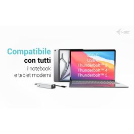 I-Tec Metal USB-C Charging HUB 5 puertos con video 8K y Power Delivery 85W para Windows, Mac, Linux, Android, ChromeOS, iPadOS, Plata