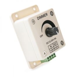 Dimmer para Tira LED Unicolor 12-24V DC, Potencia 96W (12V) / 192W (24V), Control Manual con Rueda Táctil y Memoria