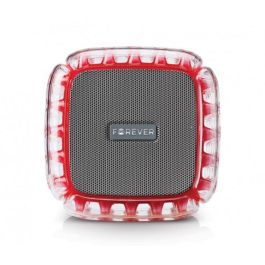 Forever Altavoz Bluetooth BumpAir BS-700, Impermeable IPX6, 5W, Batería 5h, TWS, RGB, MicroSD/AUX, Color Rojo
