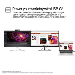 HP E24m G4 Monitor de Conferencia USB-C FHD, Webcam 5MP Inclinable, Micrófonos Duales, Altavoces, Certificado Zoom, Carga 65W