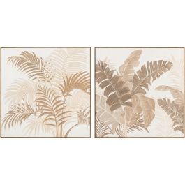 DKD Home Decor Cuadro Lienzo Blanco Natural Hojas Palmera 102.5 x 102.5 cm 2 Unidades Precio: 157.49999969. SKU: B18JE5KFDG