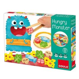Goula Juego de Destreza Hungry Monster de Madera - Prepara la Pizza del Monstruo Tragón para Niños 3+ Años (Hasta 4 Jugadores)
