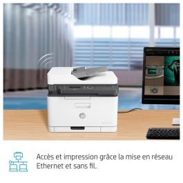 HP 179fnw Impresora Multifunción Láser Color Wi-Fi, Imprime, Escanea, Copia, Fax, Compacta, Móvil, Alta Calidad Color