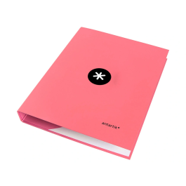 Antartik Carpeta A4 Forrada 4 Anillas 25 mm Redondas Color Coral