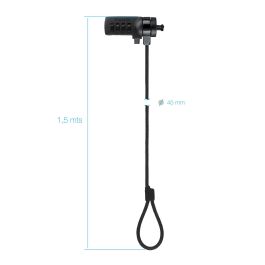 TOOQ Cable de Seguridad T-LOCK con Combinacion para Portatiles 1.5 metros, Gris Oscuro TOOQ Cable de Seguridad T-LOCK con Combinacion para Portatiles 1.5 metros, Gris Oscuro