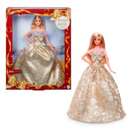 Barbie Jbh95 Muñeca Holiday Rubia Vestido Plateado y Dorado con Flores, Incluye Soporte y Certificado de Autenticidad Precio: 55.98999967. SKU: B1AYQDQK9K