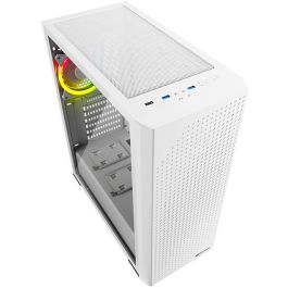 Sharkoon VS9 RGB Caja para PC Gaming de Tipo Torre Midi con Iluminación RGB Integrada y Ventiladores Preinstalados, Color Blanco