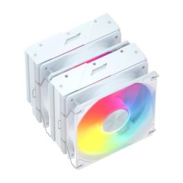 FSP MP7-WA - Refrigerador de aire CPU, 6 tubos de calor, 2 ventiladores PWM de 120 mm ARGB (800-1800 RPM) blanco, compatible con Intel LGA 1851/1700/1200 y AMD AM4/AM5