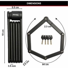 Master Lock Candado Plegable para Bicicleta 8335EURDPRO - Acero Endurecido, 4 Llaves, Soporte Incluido
