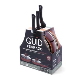 Set 3 Sartenes Aluminio Prensado y 2 Tap Terrazo Quid 20-24-28 cm, 24-28 cm,