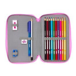 Plumier Doble My Little Pony Magic Rosa Turquesa 12.5 x 19.5 x 4 cm 28 piezas