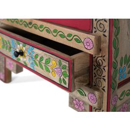 GINER Y COLOMER Mueble Auxiliar de Madera de Mango y MDF Pintado a Mano con Cajón y Puertas
