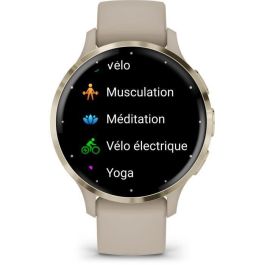 Reloj inteligente con GPS GARMIN Venu 3S, 30,4 mm (1,2"), acero dorado suave, caja de lino y correa de silicona de lino. Reloj inteligente con GPS GARMIN Venu 3S, 30,4 mm (1,2"), acero dorado suave, caja de lino y correa de silicona de lino.