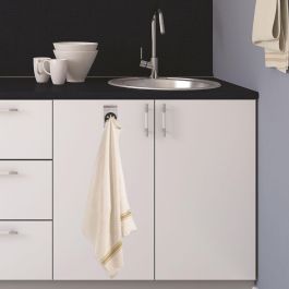 Je cherche une Idee Colgador Paño Adhesivo Acero Inoxidable con Soporte de Silicona 3x5x8 cm