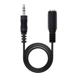 Nanocable 10.24.0203 Cable de Audio Estéreo Prolongador con Conectores Jack 3.5mm Macho a Hembra, 3 Metros, Negro.