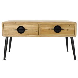 DKD Home Decor Mesa Centro Rebin Loft Marron Negro Abeto Metal 100 x 50 x 52.5 cm