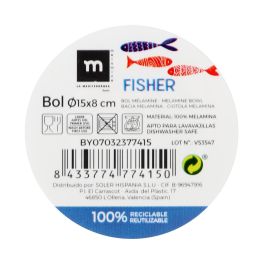 Bol Melamina Brillo Fisher 15x8 cm - La Mediterranea (24 Unidades) Bol Melamina Brillo Fisher 15x8 cm - La Mediterranea (24 Unidades)