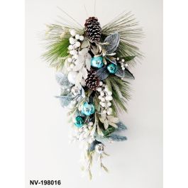 DKD Home Decor Decoración Colgante Navidad Moderna, Diseño Puerta, Material PVC, Colores Azul, Marrón, Verde, Blanco, 12x65x28 cm Precio: 16.30596. SKU: B1JNFMXTYT