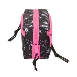 Safta Estuche Portatodo Escolar Kuromi Triple Compartimento 3 Cremalleras con Goma Elástica - Pequeño 22 cm | 85x60x220 mm