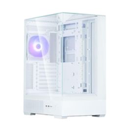 Zalman P40 Prism White Midi Tower PC, Caja de ordenador Blanco, Panel de vidrio templado, Iluminación RGB