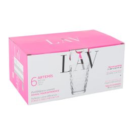 Lav Set de 6 Vasos Artemis de 415 ml, medidas 8,6 x 8,6 x 12 cm (8 Cajas)