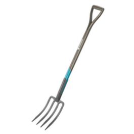 Gardena Tenedor para vasos NatureLine, Mango de madera de fresno FSC 100%, Ergonómico en D, 4 Dientes, 117 cm