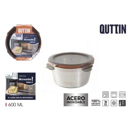 Quttin Fiambrera de Acero 0.6L para Microondas y Horno, 13.5 x 7 x 13.5 cm (12 Unidades) Precio: 44.5900004. SKU: S2211598
