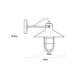 Edm Aplique de pared vintage metalico E27 60W Ø32x37x27.5 cm negro