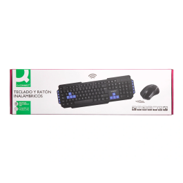 Q-connect Set Teclado y Ratón Inalámbrico Compatible Windows Color Negro